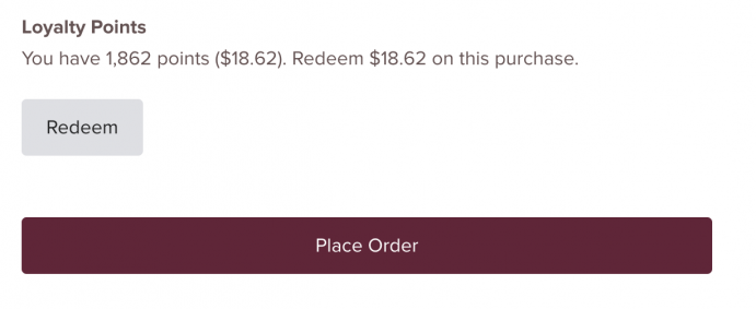 Screenshot Redeem button